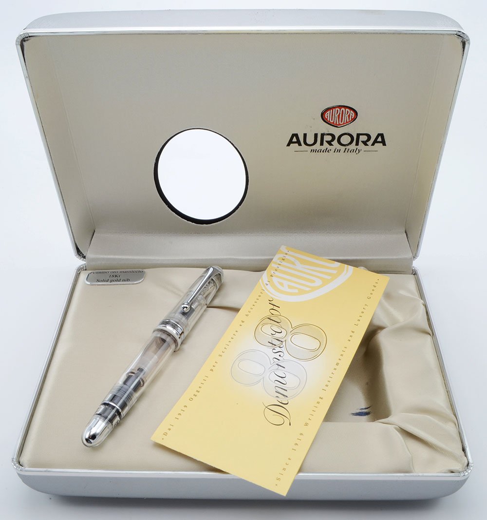 AURORA 88 Demonstrator 万年筆　字幅M Aurora 88 Demonstrator LE Fountain Pen - Chrome Trim, 18k Broad